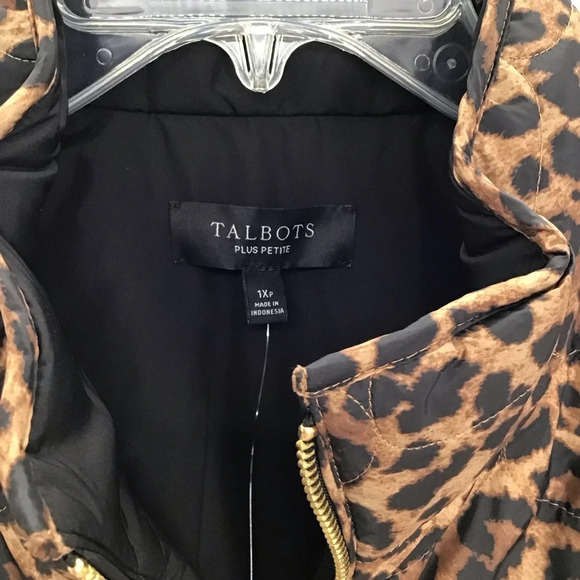Talbots Reversible Quilted Vest Leopard/Black NWT Classic Winter Career Size 1XP - Picture 6 of 13